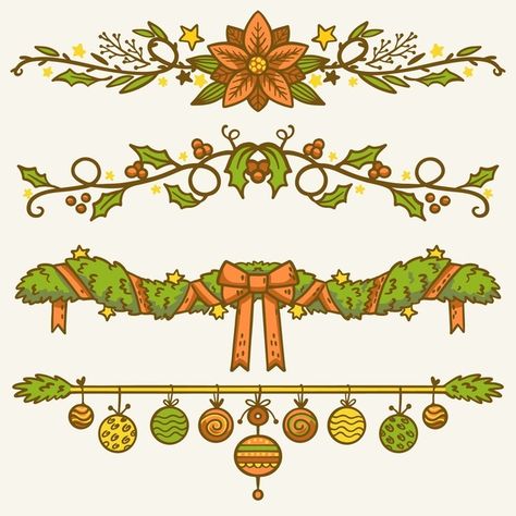 Christmas Drawing Background, Christmas Decor Illustration, Christmas Garland Illustration, Christmas Reef Drawing, Christmas Decor Drawing, Christmas Garland Drawing, Garland Drawing, Christmas Window Drawing, Christmas Decorations Drawings