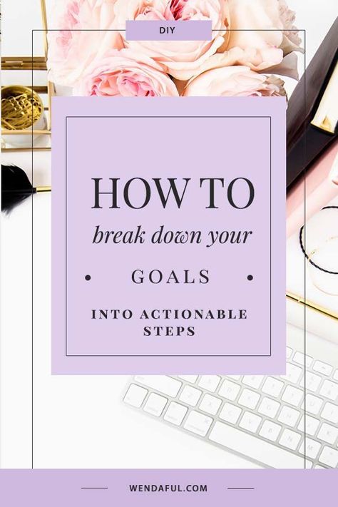 How to Break Down Your Goals into Actionable Steps // Wendaful -- #goalsetting #entrepreneur #stepstosucess Step Goals, How To Believe, Goal Setting Worksheet, Short Term Goals, Life Quotes Love, Smart Goals, Planner Printables, Goal Planning, Productivity Tips