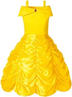 Amazon.com: dress up for girls 4-6 Princess Belle Costume, Princess Costumes For Girls, Princess Halloween Costume, Yellow Costume, Belle Costume, Fancy Dress Up, Princess Dress Up, Yellow Dresses, Disney Princess Dresses