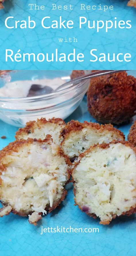 Crab Meat Hush Puppies, Seafood Hush Puppies Recipe, Crab Puppies Recipe, Crab Hush Puppies Recipe, Crab Hush Puppies, Jambalaya Crockpot, Crab Pie Recipe, Crab Pie, Boudin Recipe