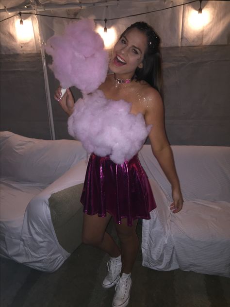 Cotton Candy Halloween Costume Cotton Candy Couple Costume, Sweet Treat Halloween Costumes, Sugar And Spice Halloween Costumes, Cotton Candy Outfit Ideas, Lollipop Halloween Costume, Cotton Candy Costume Women, Cotton Candy Inspired Outfit, Candy Bar Halloween Costume, Candy Party Outfit