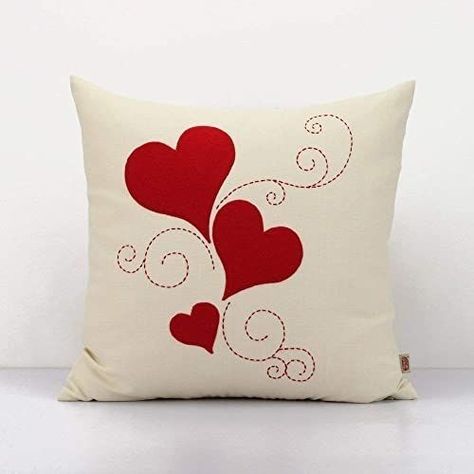 Draps Design, Cushion Embroidery, Valentines Pillows, Printed Sofa, Pillow Crafts, Bantal Sofa, Cushion Cover Designs, Embroidered Throw Pillows, Sewing Pillows