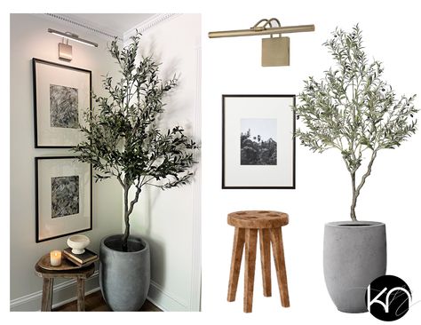 The perfect way to fill the empty corner in any hall or foyer. This olive tree and pot are extremely affordable and together look so expensive, you will be asked by every guest where its from! Olive Tree Corner Decor, Small Corner Entryway Ideas Entrance, Upstairs Hallway Corner Ideas, Entryway Corner Decor, Corner Tree Decor, Corner Hallway Decor, Small Corner Entryway Ideas, Corner Stairs Decor, Hallway Corner Ideas