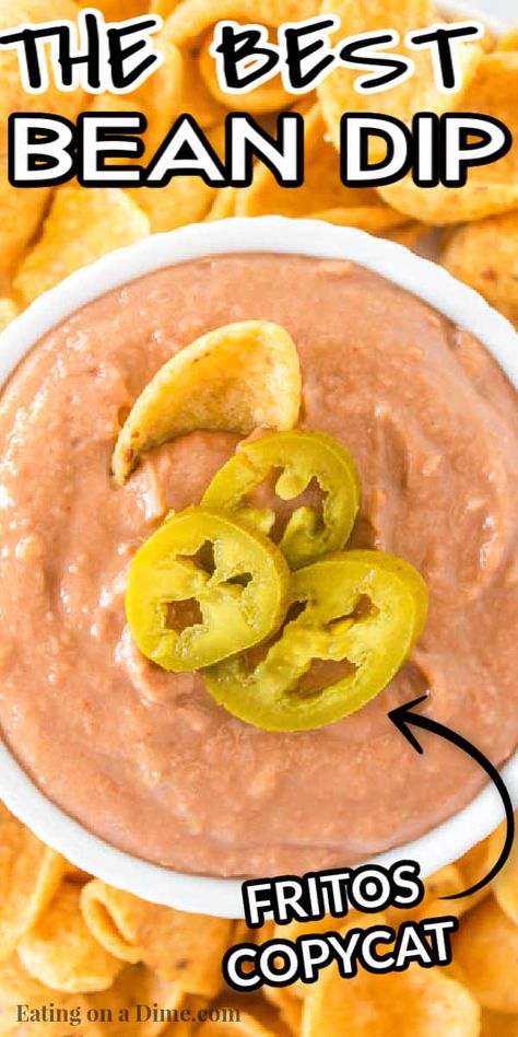 Frito Lay Bean Dip Recipe, Frito Bean Dip Recipe, Frito Lay Bean Dip, Fritos Bean Dip, Homemade Bean Dip, Hot Bean Dip, Easy Bean Dip, Refried Bean Dip, Bean Dip Recipe