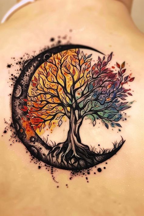 Druid Tattoo, Family Tree Tattoo, Tree Tattoo Designs, 4 Tattoo, Tasteful Tattoos, Tree Of Life Tattoo, Tattoo Feminina, Up Tattoos, Dream Tattoos