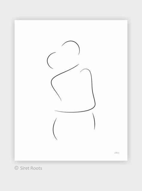 Embrace Sketch, Line Art Lovers, Sketch Minimalist, Couple Line Art, Art Abstrait Ligne, Magic Runes, Drawing Couple, Easy Love Drawings, Minimalist Drawing