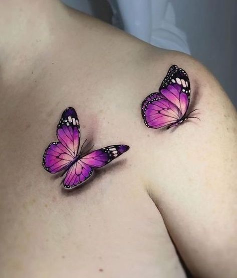 Colorful Butterfly Tattoos For Women, 3d Butterfly Tattoo Designs, Butterfly Tattoo Color, Butterfly Tattoo Behind Ear, Realistic Butterfly Tattoo, Colorful Butterfly Tattoo, 3d Butterfly Tattoo, Tattoo Behind Ear, Butterfly Tattoo Meaning