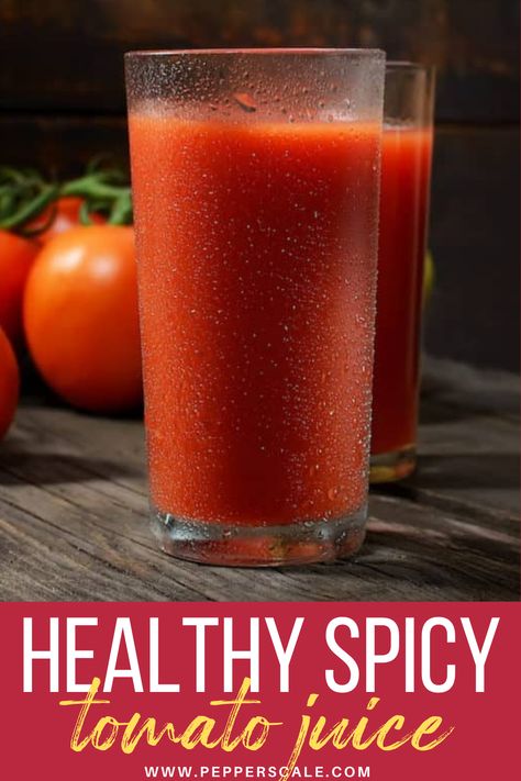 Spicy Tomato Juice Recipes Canning, Spicy Tomato Juice Recipe, Tomato Juice Cocktail Recipe, Tomato Juice Recipes Canning, Spicy V8 Juice Recipe, Tomato Smoothie Recipes, Spicy Tomato Juice, Canning Tomato Juice, Homemade Tomato Juice