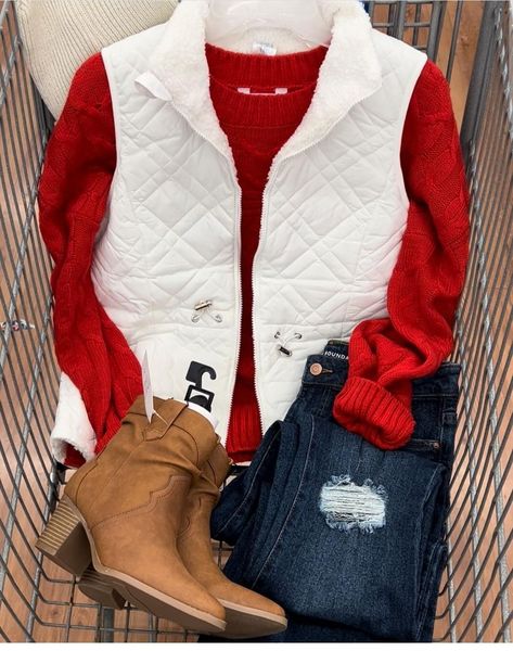 Casual Christmas Party Outfit, Christmas Outfit Casual, Walmart Outfits, Vest Outfits For Women, Christmas Outfits Women, Mom Outfit, Cute Fall Outfits, Christmas Outfits, Casual Winter Outfits