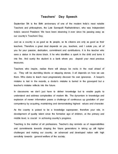 Teachers’ Day SpeechSeptember 5th is the Birth anniversary of one of the modern India’s most notableTeachers and philoso... Speech For Teachers Day, Teachers Day Poetry, Speech For Teachers, Quotes On Teachers, Essay On Teachers Day, Teacher Appreciation Message, Quotes On Teachers Day, Appreciation Speech, Teacher Appreciation Poems