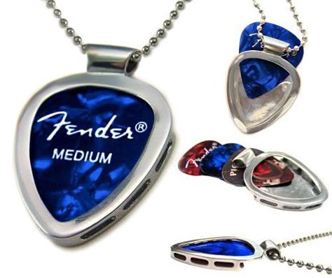 PICKBAY guitar pick holder pendant necklace MUSICIAN gift SOLVED Guitar Player gift Classic Stainless Steel Set on Etsy, $29.99 Aesthetic Guitar, Guitar Pick Holder, Gifts For Musicians, Guitarist Gifts, Guitar Pick Necklace, Gem Tones, Black Leather Necklace, Pick Holder, Guitar Acoustic