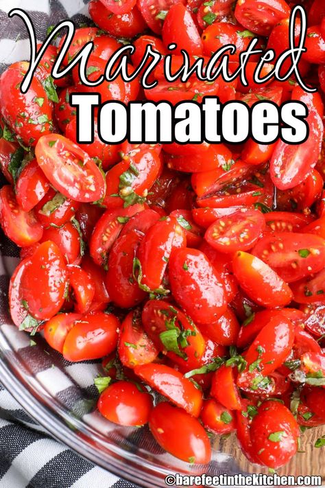 Marinated Tomatoes Italian Side Dish, Tomatoes Salad, Italian Side Dishes, Salad Appetizer, Marinated Vegetables, Fresh Tomato Recipes, Marinated Tomatoes, Tomato Salad Recipes, Italian Side