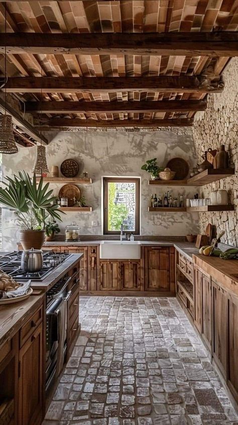 Mexican Hacienda Kitchen, Hacienda Interior Design, Hacienda Interior, Hacienda Kitchen, Modern Hacienda, Spanish Kitchen, Captivating Aesthetic, Spanish Home Decor, Hacienda Style Homes