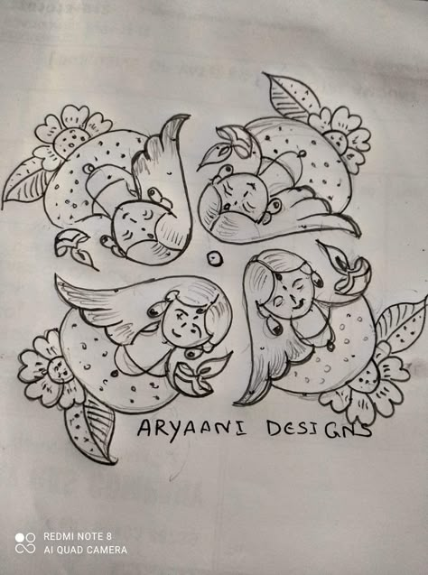 Cartoons Rangoli Design, Cartoons Rangoli, Ganesh Rangoli, Lofi Songs, Childhood Memories Quotes, Very Easy Rangoli Designs, Handwriting Examples, Ghost Drawing, Simple Rangoli Designs Images