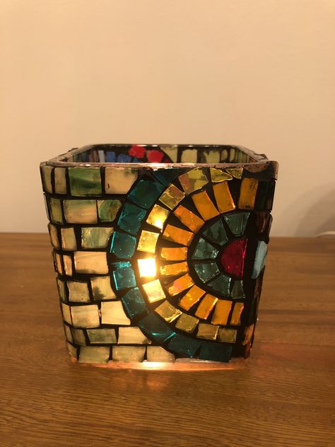 Mosaic Candle Holders Diy, Stain Glass Art, Mosaic Candle Holders, Mosaic Candle, Turkish Lamp, Tea Candle Holders, Mosaic Garden Art, Tea Candle, Turkish Lamps