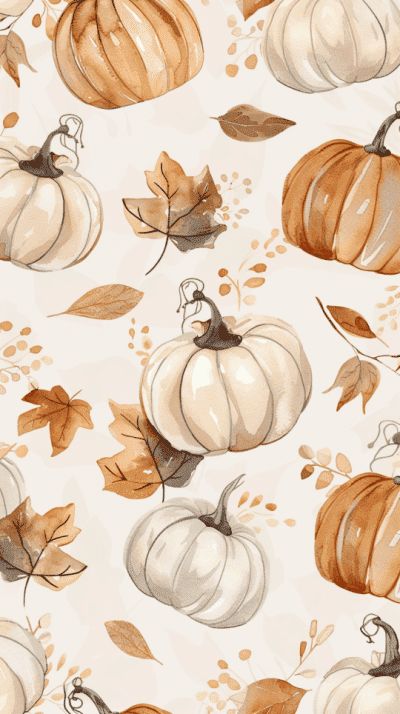 fall aesthetic wallpaper: watercolor pumpkins Fall Asthetic Wallpers Ipad, Fall Images Wallpaper, Fall Backgrounds Wallpapers, Preppy Fall Wallpaper, Cute Fall Wallpapers, Cute Fall Backgrounds, Fall Background Wallpaper, Holiday Backgrounds, Cozy Fall Aesthetic