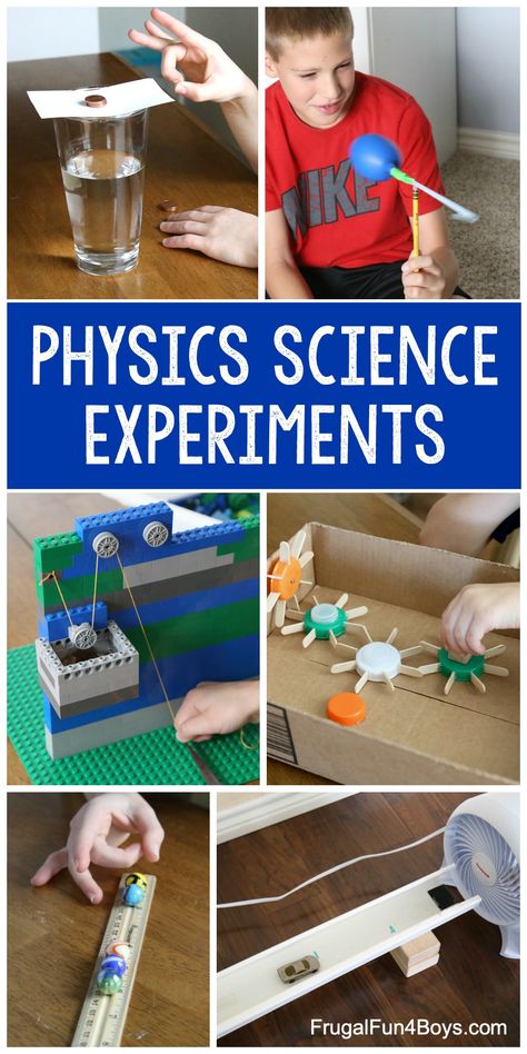 Physics Science Experiments for Elementary Aged Kids - Hands-on science projects for force and motion, mechanics, magnetism, Electricity, and more. Science Projects For Elementary, Projects For Elementary Students, Cool Science Projects, Science Experiments Kids Elementary, Science Demonstrations, Newton's Laws, Physics Projects, Cool Science, Science Experiments For Kids