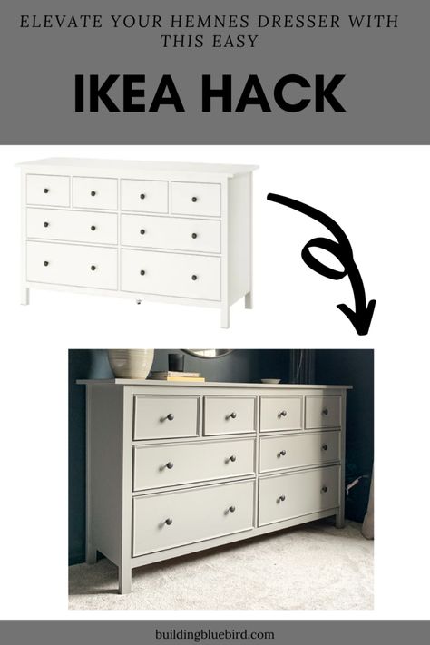 Hemnes 2 Drawer Chest Hack, Ikea Hemnes Dresser Knobs, Paint Hemnes Dresser, Ikea Hemnes Makeover, Ikea Koppang Dresser Hack, Paint Ikea Dresser, Dresser Makeover Diy Paint, Ikea Hemnes Diy, Ikea Hemnes Dresser Hack