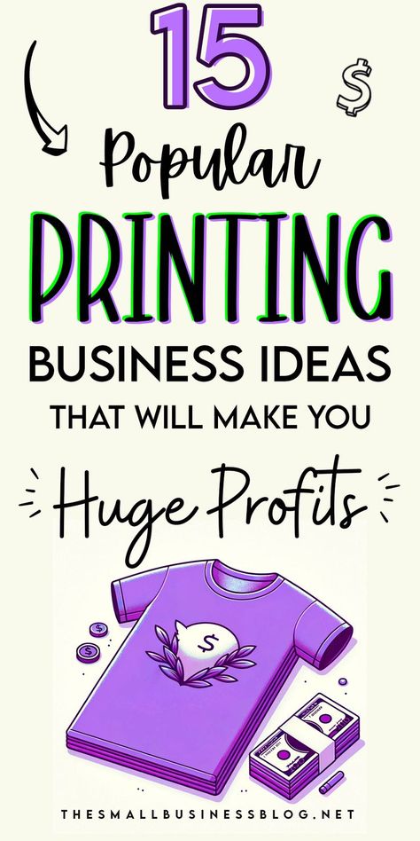 Start a profitable venture with these 15 popular printing business ideas and ink your path to learn how to make money online in 2023. #howtomakemoneyonline #waystomakemoney #makemoneyonline Tshirt Making Business Organization, Starting A T Shirt Business, How To Start A Shirt Business, Print Business Ideas, Print On Demand Amazon, How To Start A Tshirt Business At Home, Printify Design Ideas, Clothing Business Ideas, Printing Business Ideas