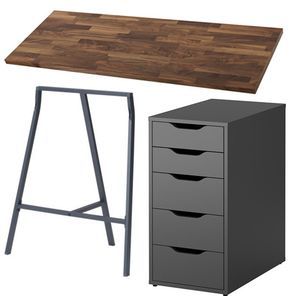 Ikea Corner Desk, Desk For Two, Two Person Desk, Office For Two, Desk Corner, Hack Ikea, Ikea Desk, Butcher Blocks, Desk Ideas