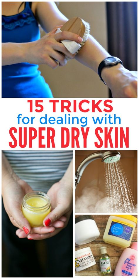 Dry skin driving you crazy? We've found 15 dry skin tips to help you moisturize and rejuvenate your skin, especially during the summer and winter months. Dry Skin Tips, Super Dry Skin, Skin Care Routine For 20s, Dry Skin Remedies, Skin Care Lotions, Lotion For Dry Skin, Makeup Tricks, Dry Skin Care, Skin Remedies