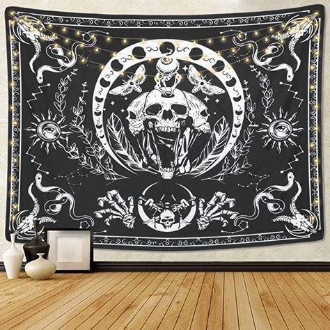 Moon Phase Tapestry, Trippy Skull, Constellation Tapestry, Mandala Moon, Wall Hanging Bedroom, Tree Of Life Tapestry, Sun And Moon Tapestry, Star Tapestry, Hanging Bedroom