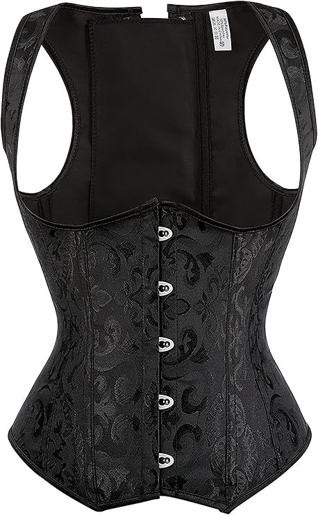 Alivila.Y Fashion Womens Steel Boned Brocade Underbust Corset 2989-Black-4XL at Amazon Women’s Clothing store Elphaba Costume, Goth Fits, Fashion Corset, Steampunk Corset, Steel Boned Corsets, Boned Corsets, Underbust Corset, Black Corset, Bustier Top