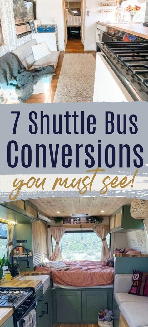 Diy Bus Conversion Ideas, Small Bus Camper Conversion, Bus To Home Conversion, Short Bus Renovation, Converted Shuttle Bus, Mini Bus Conversion Floor Plans, Bus Conversions Ideas, Skoolie Bed Frame, Bus Conversion Storage Ideas