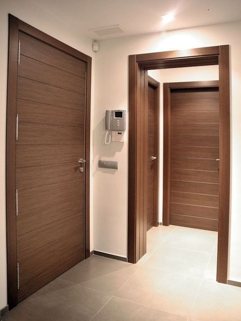 Modern Wood Doors, Flush Door Design, Modern Entrance Door, Modern Wooden Doors, Wooden Front Door Design, Home Door Design, Doors Interior Modern, Wooden Doors Interior, Bedroom Door Design