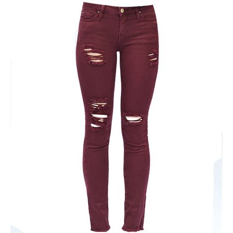 IRO Jarod Jean in Burgundy (5.890 UYU) ❤ liked on Polyvore featuring jeans, pants, bottoms, red, calÃ§as, white skinny jeans, white distressed jeans, white destroyed jeans, white jeans and white skinny leg jeans Red Ripped Jeans, Checkered Vans Outfit, Red Denim Jeans, Pants Ripped, Wwe Outfits, White Ripped Jeans, Burgundy Jeans, White Distressed Jeans, Jeans Destroyed