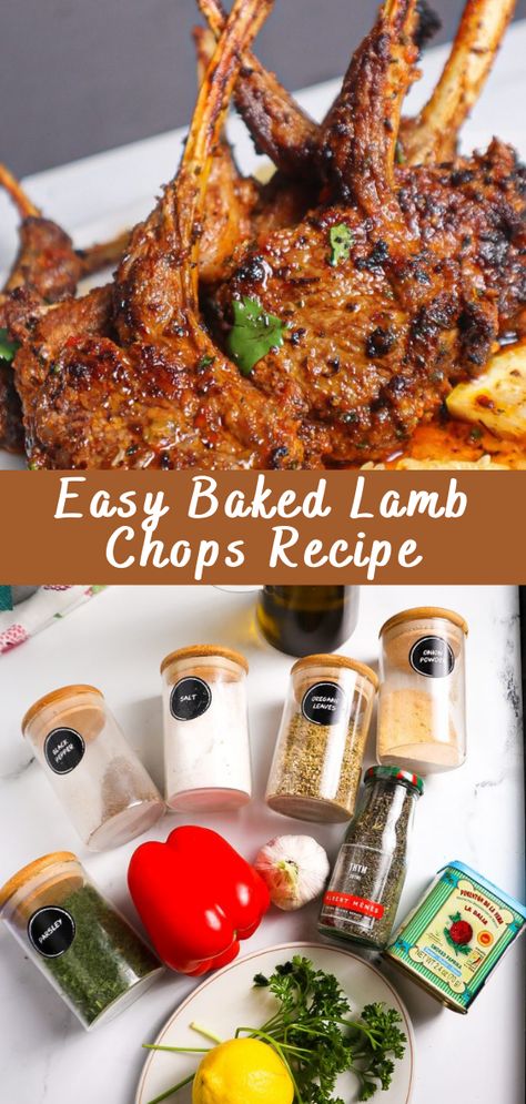 Easy Baked Lamb Chops Recipe - Cheff Recipes Four Quarter Lamb Chops Recipes, The Best Lamb Chop Recipe, Rack Lamb Chop Recipes Baked In Oven, Bone In Lamb Chops, Lamb Rib Chops Recipes Oven, Cooking Lamb Chops In The Oven, How To Prepare Lamb Chops, Lamp Shoulder Chops Recipes, Lamb Chop Oven Recipes