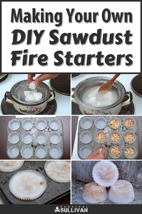 Making your own highly effective, DIY fire starters with sawdust and wax is easy. Learn how here. #diy #firestarters Diy Prepper Projects, Diy Survival, Diy Everything, Diy Fire Starter, Homemade Stuff To Sell, Make Fire Starters, Make Your Own Fire Starters, Diy Firestarters, Fire Starter