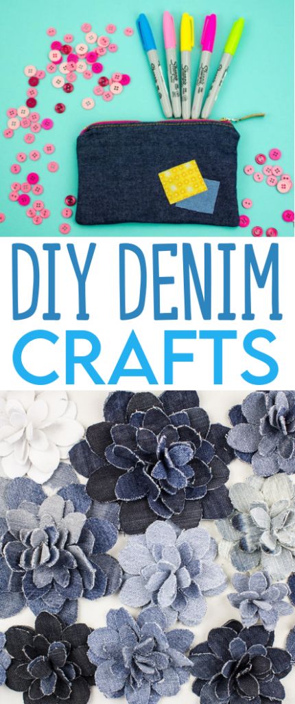 Blue Jean Crafts Repurposed, Projects With Denim, Upcycled Blue Jeans, Jean Material Projects, Diy Denim Crafts, Recycled Jeans Projects Diy, Things Made From Old Jeans, Jean Projects Denim Crafts, Denim Crafts Diy No Sew