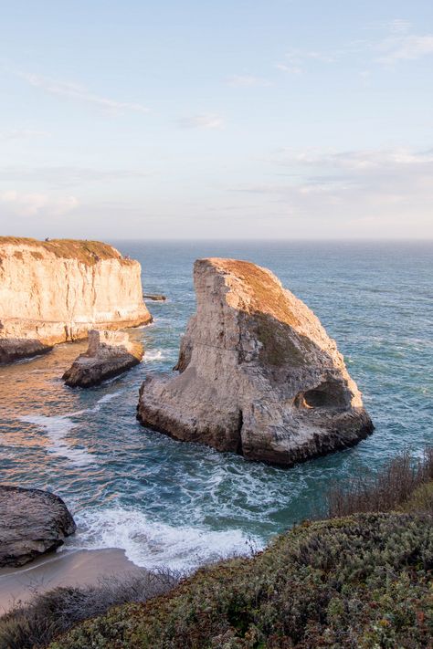 Shark Fin Cove Santa Cruz CA Beach Pacific Coast Highway Santa Cruz California Aesthetic, Coastal Highway, Shark Fin Cove Santa Cruz, Pacific Coast Highway California, California Roadtrip, Santa Cruz Beach, Santa Cruz California, Vertical Landscape, Shark Fin