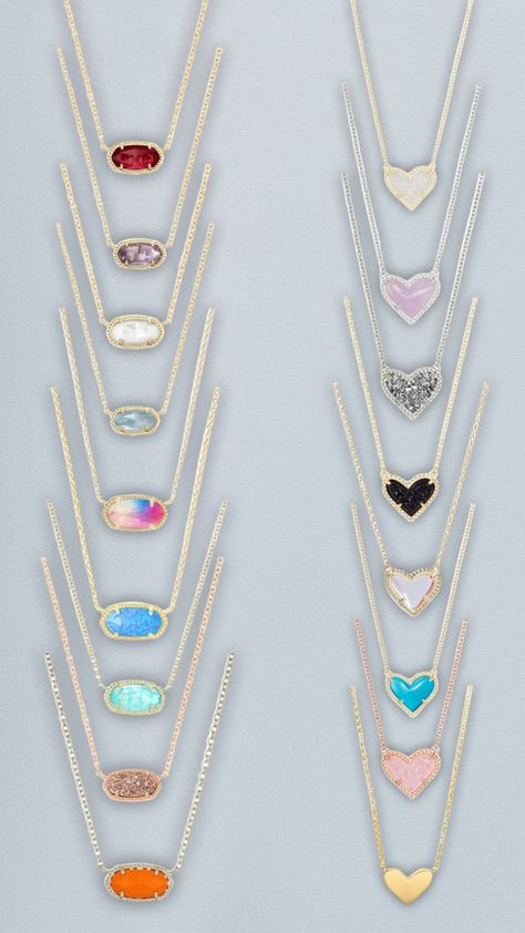 #kendrascott #necklace #kendrascottnecklace #heart #colorful #preppy Pink Preppy Necklace, Aesthetic Kendra Scott Necklace, Preppy Necklace Stack, Preppy Kendra Scott Necklace, Preppy Jewelry Necklaces, Layering Kendra Scott Necklaces, Kendra Scott Preppy, Necklaces Preppy, Kendra Scott Heart Necklace