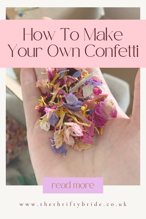 How To Dry Petals For Confetti - Beautiful Homemade Confetti - The Thrifty Bride Homemade Confetti, Flower Confetti Wedding, Dried Petal Confetti, Dried Flower Confetti, Flower Petal Confetti, Flower Girl Petals, Biodegradable Confetti, Confetti Cones, Dried Flowers Wedding