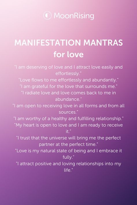 Attracting love into your life can be made easier with the help of manifestation mantras. Use these powerful affirmations daily to help you attract the love and positive relationships you desire. Visualize yourself experiencing the love you want and feel gratitude for the love that is already present in your life. #manifestlove #lawofattraction #affirmations #attractlove #positiverelationships Manifesting The Love Of My Life, Manifest Marriage Affirmation, True Love Manifestation Affirmations, Love Mantras Relationships, How To Attract Love Into Your Life, Affirmations For Love Law Of Attraction, Love Magnet Affirmations, Manifesting The Love Of Your Life, Manifesting Romantic Love