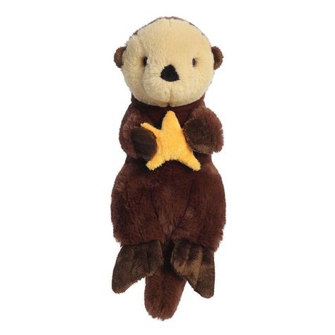 Aurora Small Sea Otter Eco Nation Eco-Friendly Stuffed Animal Brown 9" Embroidered Eyes, Sea Otter, Recycled Plastic, Plastic Bottles, Stuffed Animal, Aurora, Eco Friendly, Fabric