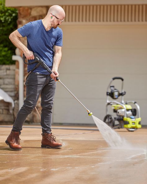 How to Pressure Wash a Driveway Best Pressure Washer, Old Concrete, Pressure Washing Services, Detergent Bottles, The Family Handyman, Pressure Washers, Things I Learned, Weekly Cleaning, Family Handyman