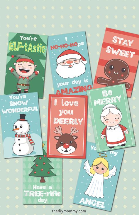 These Christmas lunch box printables are so cute and a free download! Christmas Lunch Notes, Christmas Lunch Box Notes, Christmas Diy Decor Ideas, Printable Lunch Notes, Best Christmas Crafts, Kids Lunch Box Notes, Lunchbox Notes For Kids, Handmade Christmas Gift Ideas, Last Week Of School