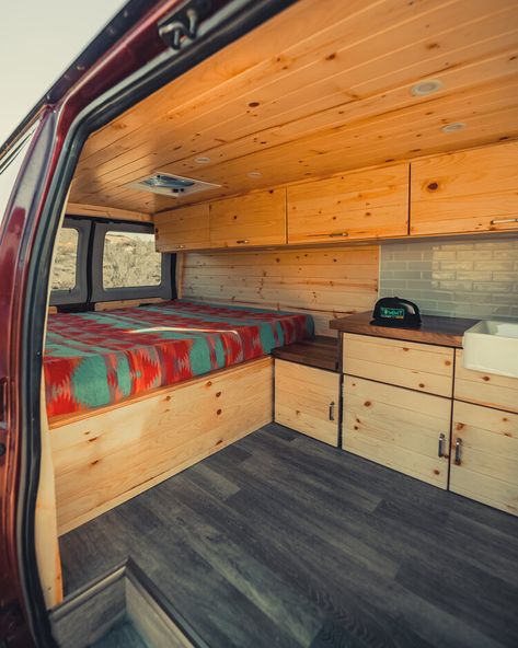 Conversion Van Interior, Vanlife Storage, Econoline Camper Van, Wood Panneling, Converted Vans, Camper Interior Design, Conversion Van, Custom Campers, Kombi Home