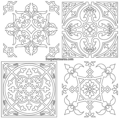 Square Tile Pattern, Stencil Patterns Templates, Tile Design Pattern, Stencils Printables, Islamic Art Pattern, Stencil Patterns, Square Tile, Tile Designs, Stenciling