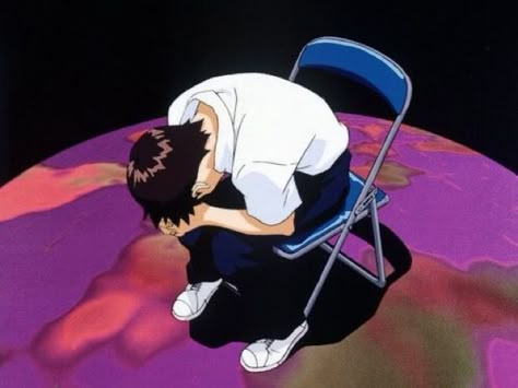 Shinji Ikari, Neon Evangelion, Genesis Evangelion, Reaction Images, Neon Genesis, Neon Genesis Evangelion, Reaction Pics, A Chair, Chair Design