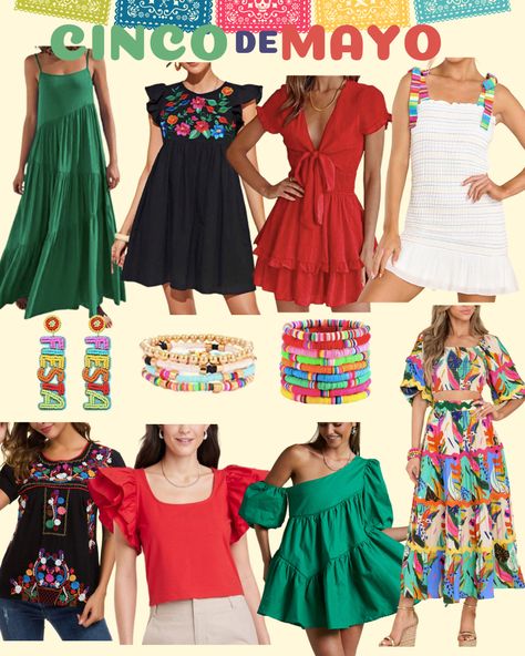 Mexican Theme Dress Up, Fiesta Themed Party Outfit, Taco Party Outfit Ideas, Final Fiesta Bachelorette Outfit Ideas, Fiesta Party Outfit Ideas, Mexican Theme Party Costume, Mexican Inspired Outfit Women, Mexican Party Dress Up, Mexican Attire Women Party