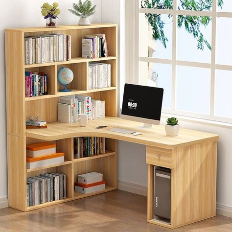 Office Desk For Home, Workspaces Design, Writing Laptop, Wood Corner Desk, Computer Desk With Drawers, Corner Writing Desk, Study Table Designs, Desk Layout, Seat Bench