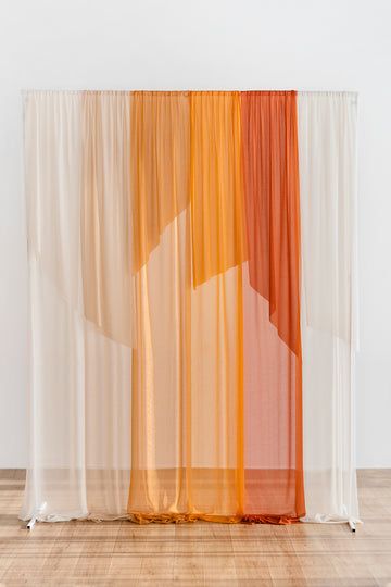 Shades Of Terracotta, Wedding Drapery, Sunset Party, Plain Curtains, Arch Decoration, Arch Decoration Wedding, Wedding Palette, Sunset Wedding, Retro Wedding