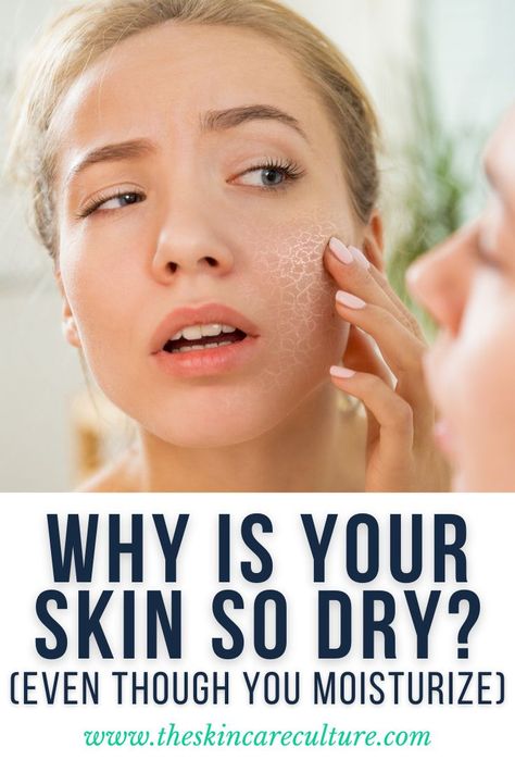 Your skin can become dry even though you moisturize regularly for a number of reasons including dry and cold climate, using the wrong skincare products for your skin’s needs, not moisturizing adequately, relying on a low-nutritious diet, hormonal changes, certain medication, etc. Super Dry Skin, Facial For Dry Skin, Dry Skin Care Routine, Face Routine, Dry Skin On Face, Dry Skin Remedies, Dry Face, Dry Skin Care, Skin Remedies