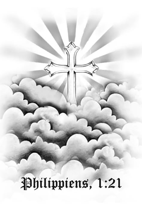 Cross And Sun Rays Tattoo, Tattoo Cloud Stencil, Cross And Clouds Tattoo, Cross Clouds Tattoo, Cross With Clouds Tattoo, Cloud Background Tattoo, Cloud Tattoo Stencil, Clouds Tattoo Stencil, Tattoos Clouds