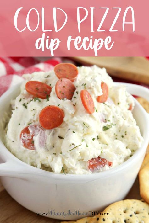 Pizza Dip With Cream Cheese, Pepperoni Dip, Cream Cheese Pizza, Recipes For A Party, Cold Pizza, Pizza Dip Recipes, Cold Dip Recipes, Cold Dip, Dip With Cream Cheese