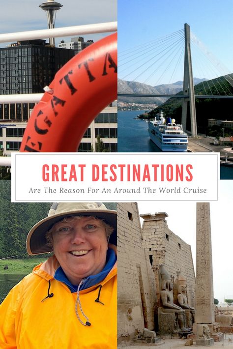 An Around the World #cruise will show you so many different destinations! Around The World Cruise, Sea Bands, Going On A Cruise, World Cruise, Taste Test, Luxury Cruise, Months Of The Year, Story Telling, Long Trips